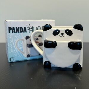 NWT Panda Ceramic Mug With Cookie Holder